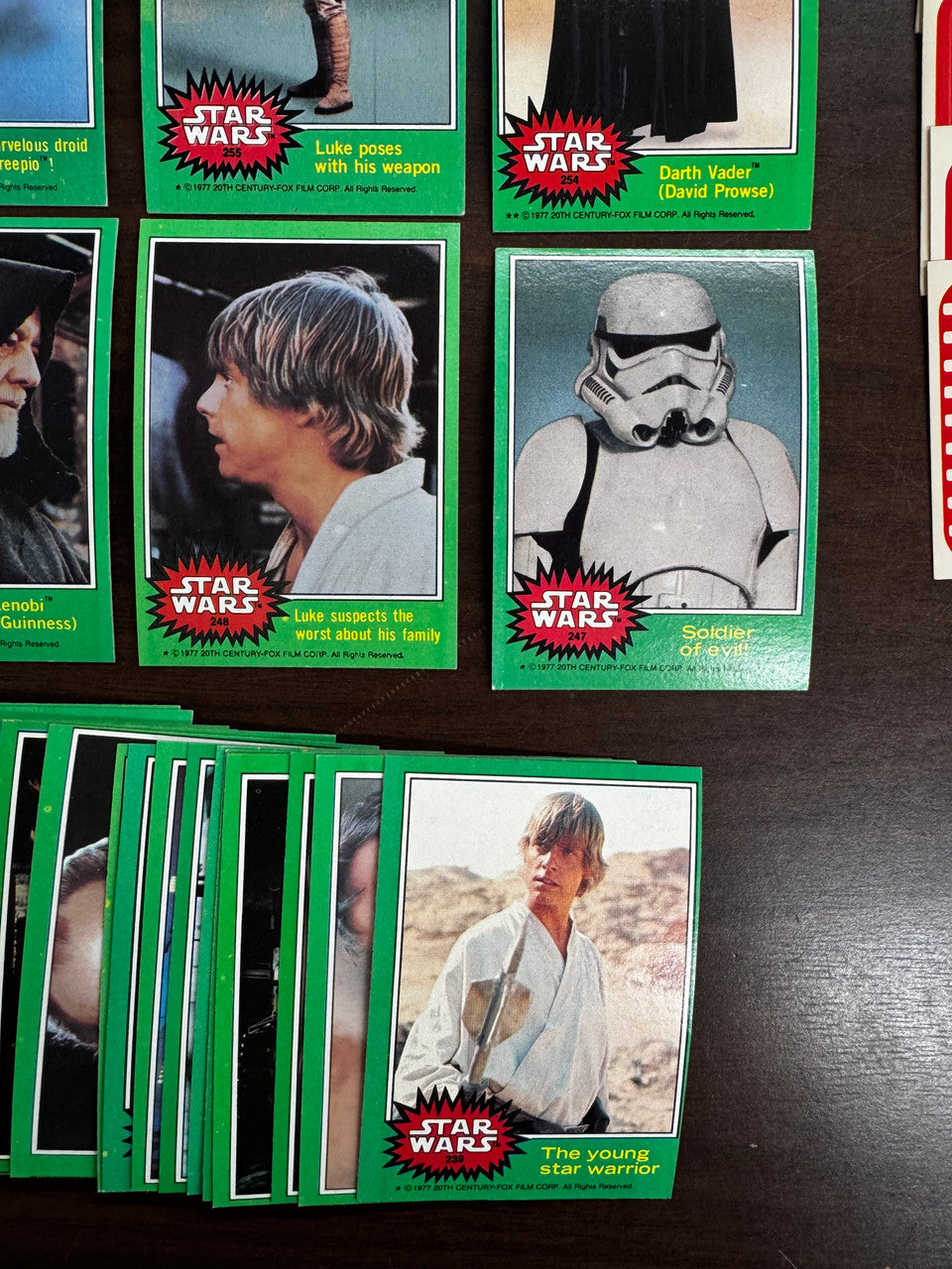 1977 Topps Star Wars Series 4 Near Complete (63/66) No C3PO / Stickers (7/11) EX