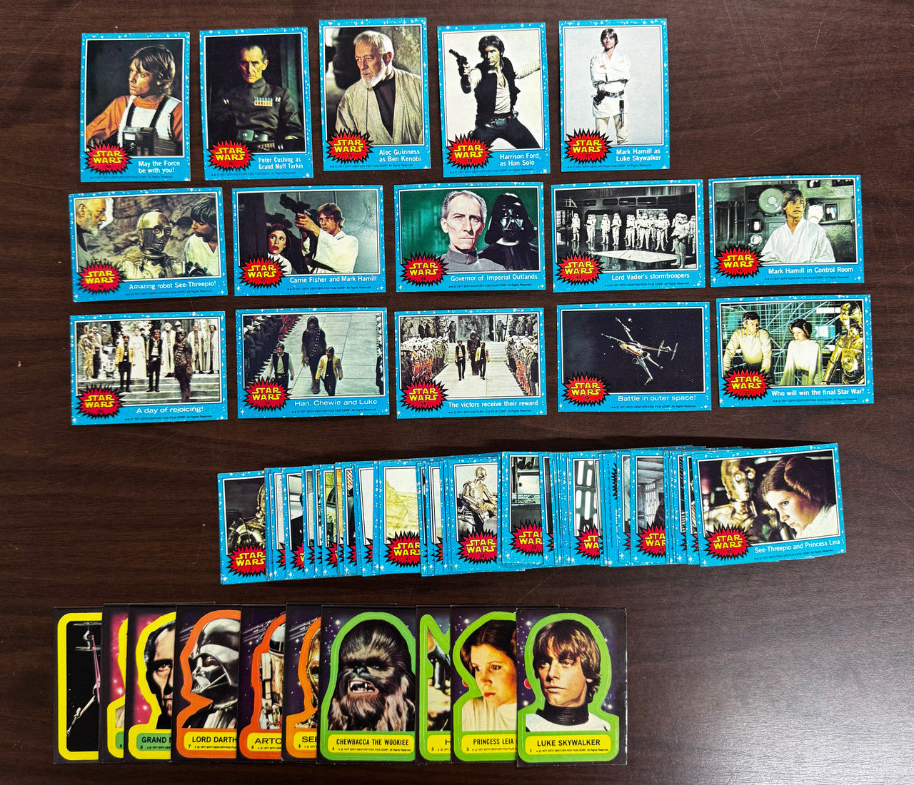 1977 Topps Star Wars Series 1 Complete Set (66) W/ Stickers (11) EX