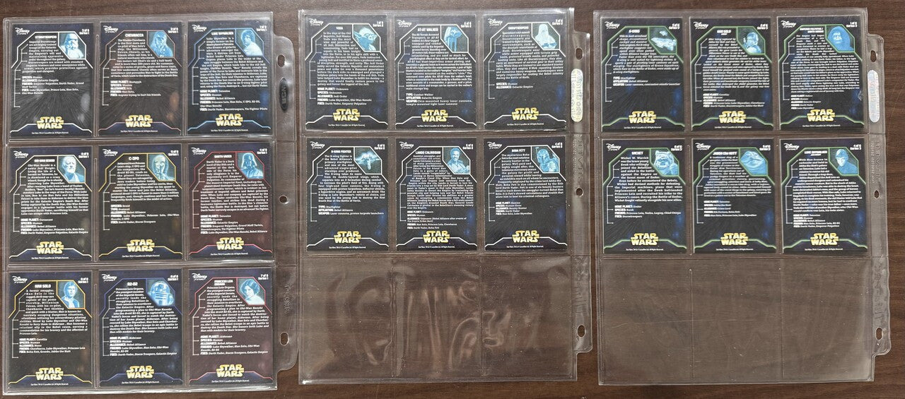 2014 Disney Store Star Wars Series 1-3 Exclusive Complete Card Sets (21) NM