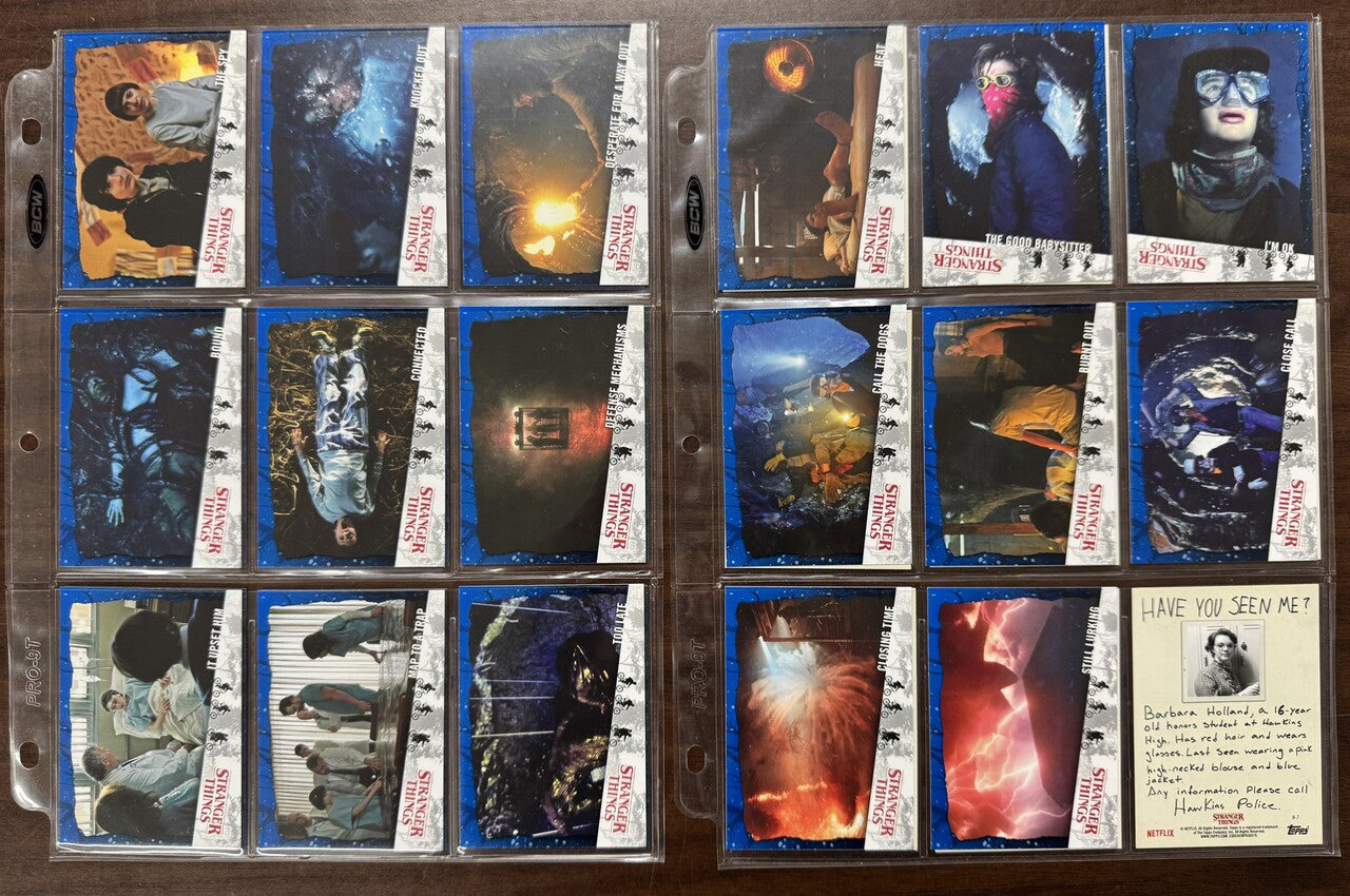 2019 Topps Stranger Things Welcome to the Upside Down Complete Set W/ Inserts