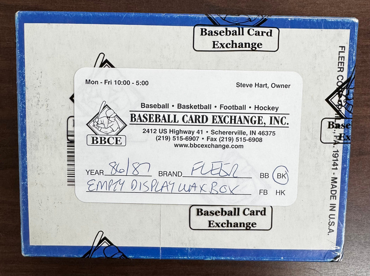 1986-87 Fleer Basketball Empty Box BBCE Wrapped
