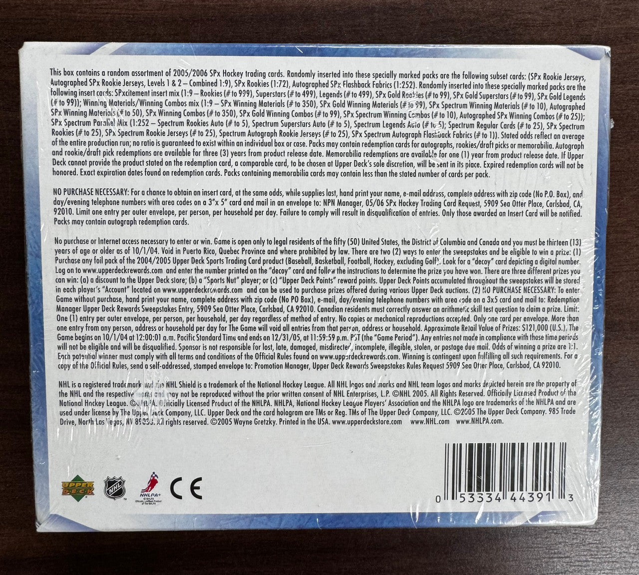 2005/06 Upper Deck SPX Hockey Hobby Box Factory Sealed