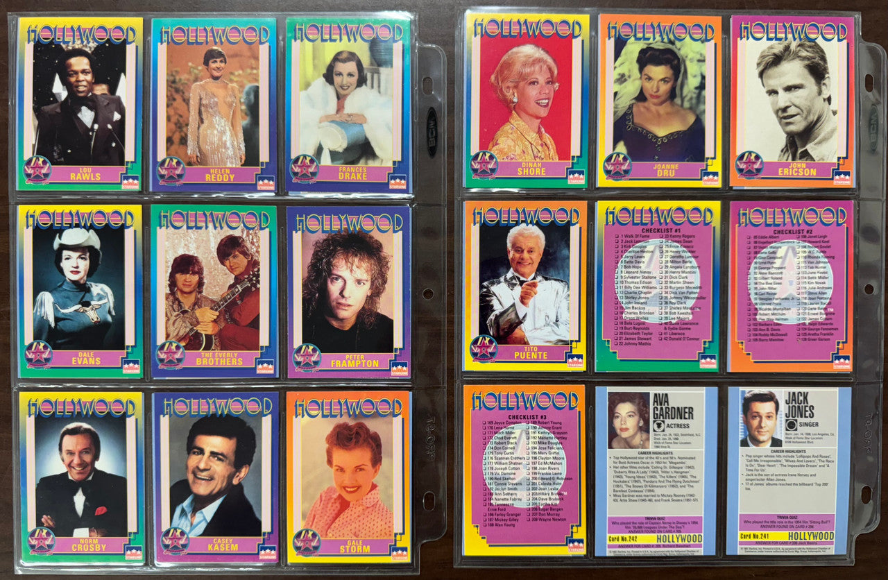 1991 Starline Hollywood Walk of Fame Complete Card Set (250) NM