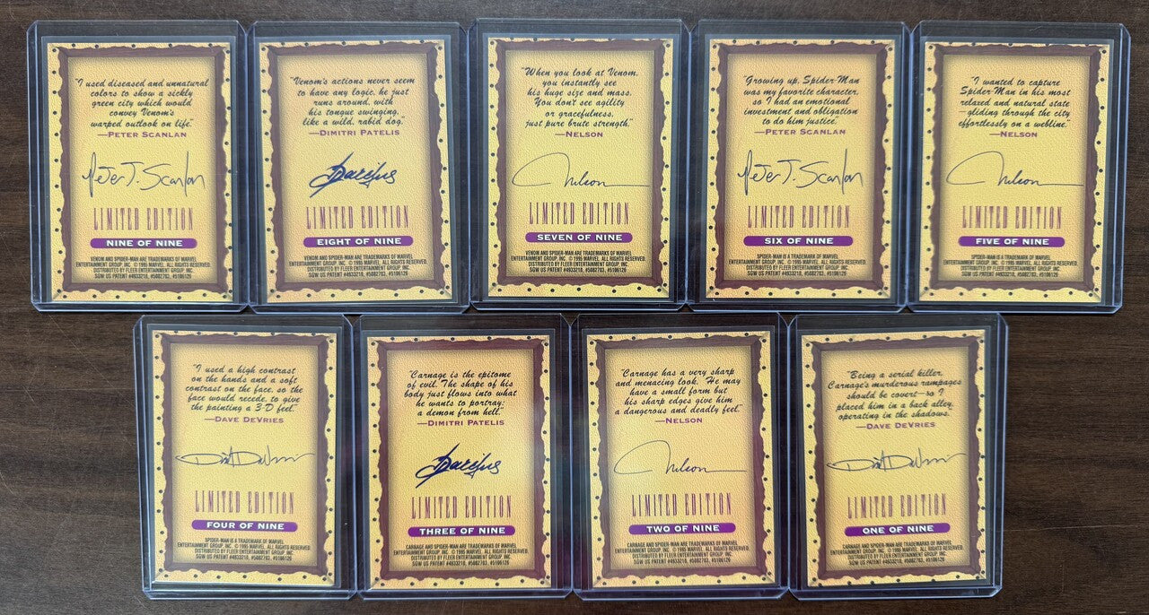 1995 Fleer Ultra Spider-Man Masterpieces Complete Insert Set (9) NM "B"