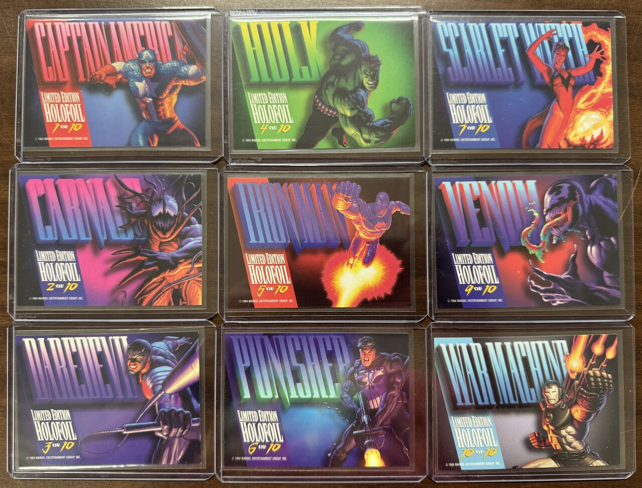 1994 Fleer Marvel Masterpieces Silver Holofoil Insert Partial Set (9/10) EX