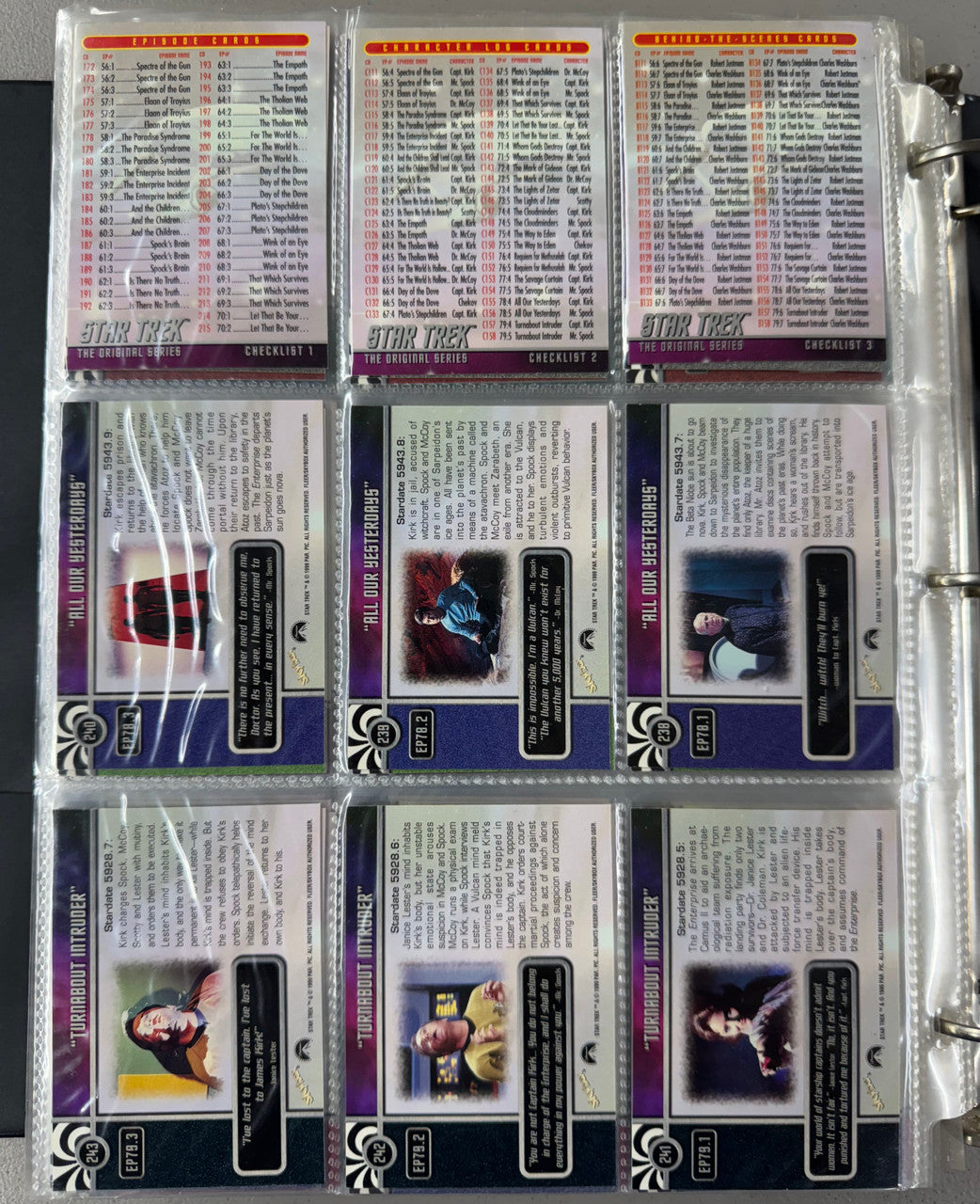 1997-99 SkyBox Star Trek The Original Series 1-3 Complete Sets (246) W/ Inserts