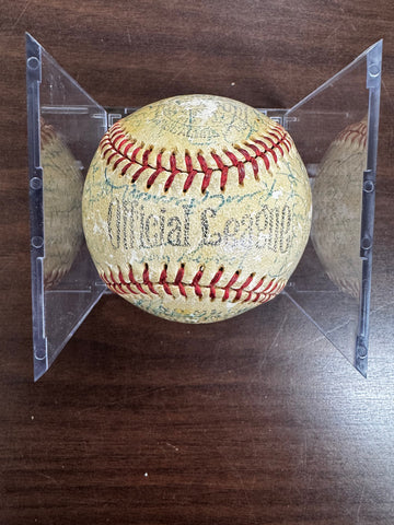 Cobb Mantle Foxx Williams ++ Signed Autographed Official League Baseball JSA LOA