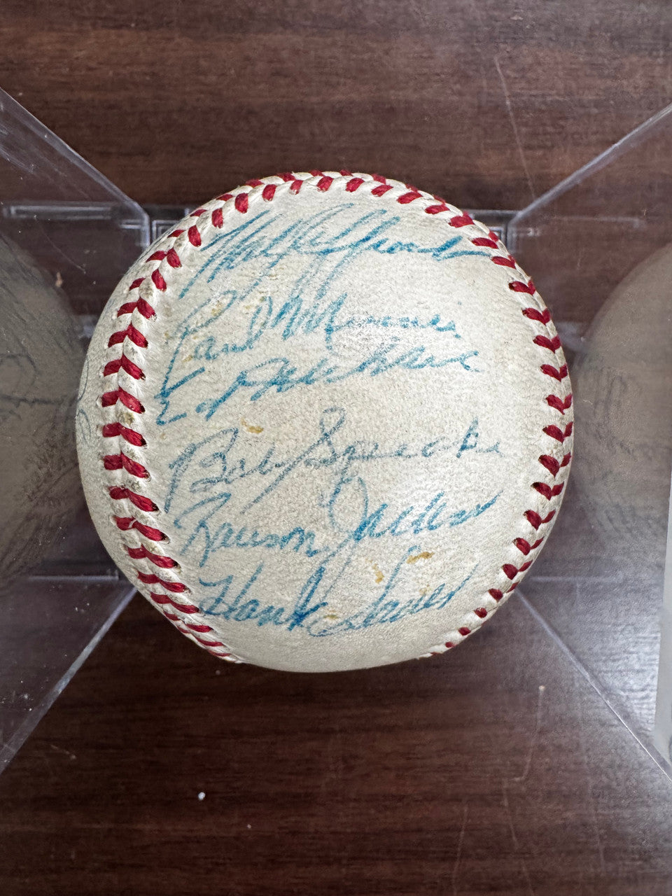 1955 Chicago Cubs Team Signed Autographed Spalding Baseball W/ Ernie Banks JSA
