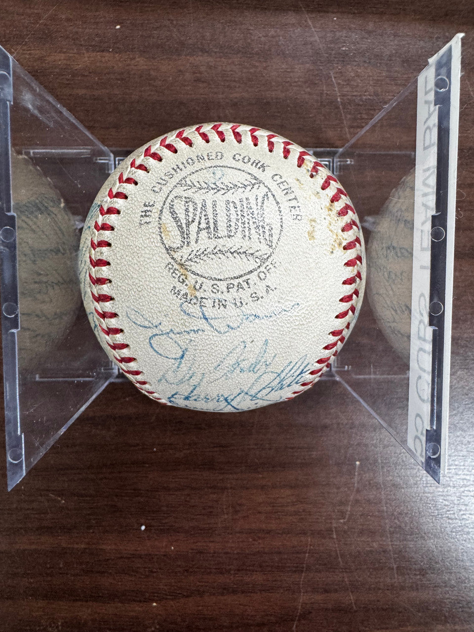 1955 Chicago Cubs Team Signed Autographed Spalding Baseball W/ Ernie Banks JSA