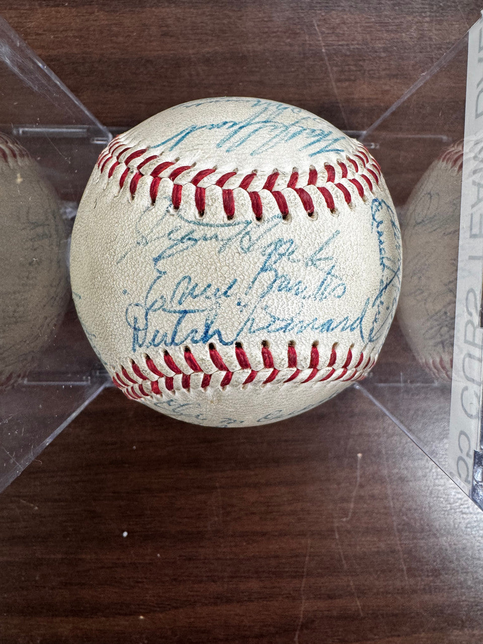 1955 Chicago Cubs Team Signed Autographed Spalding Baseball W/ Ernie Banks JSA