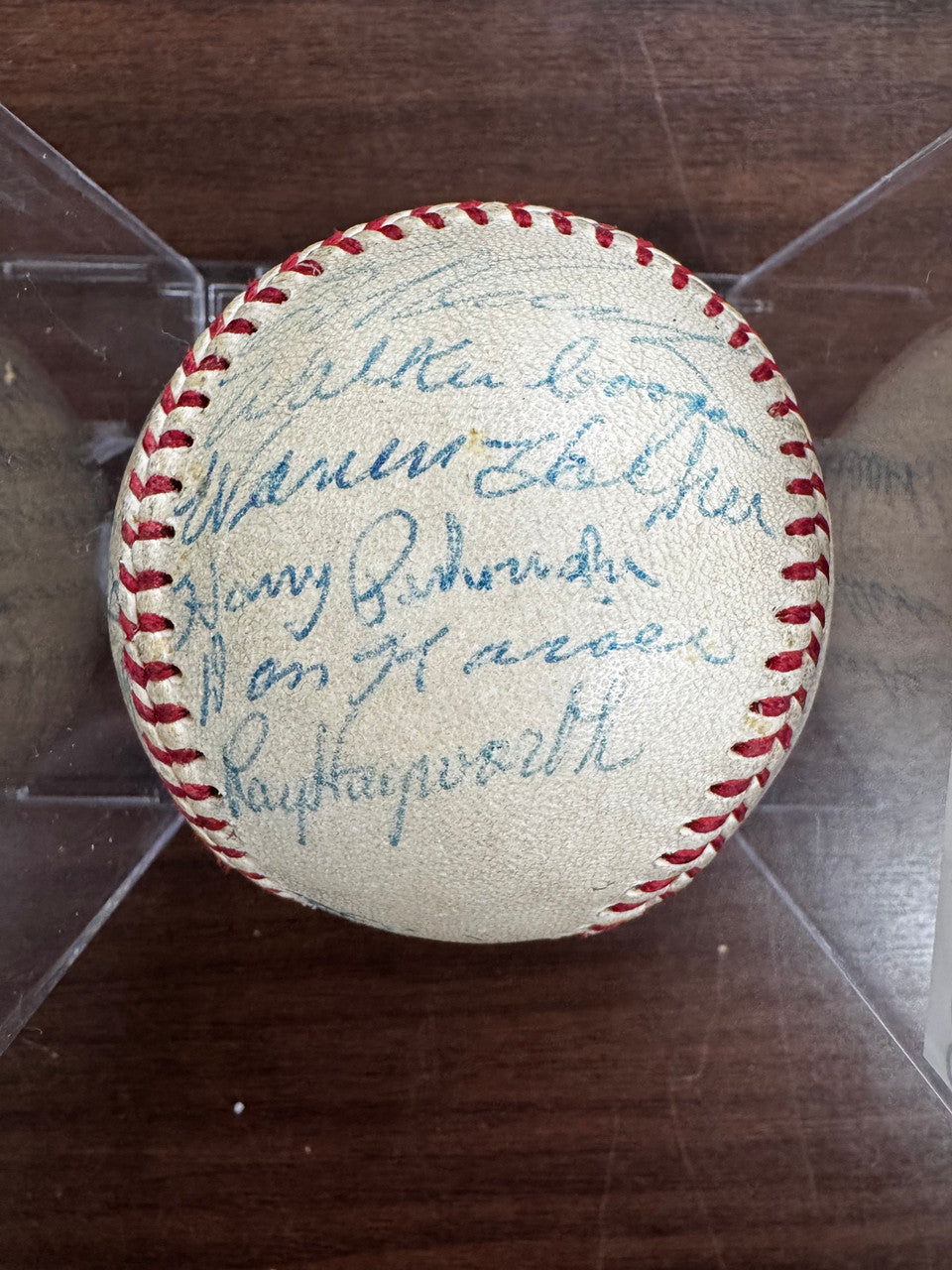 1955 Chicago Cubs Team Signed Autographed Spalding Baseball W/ Ernie Banks JSA