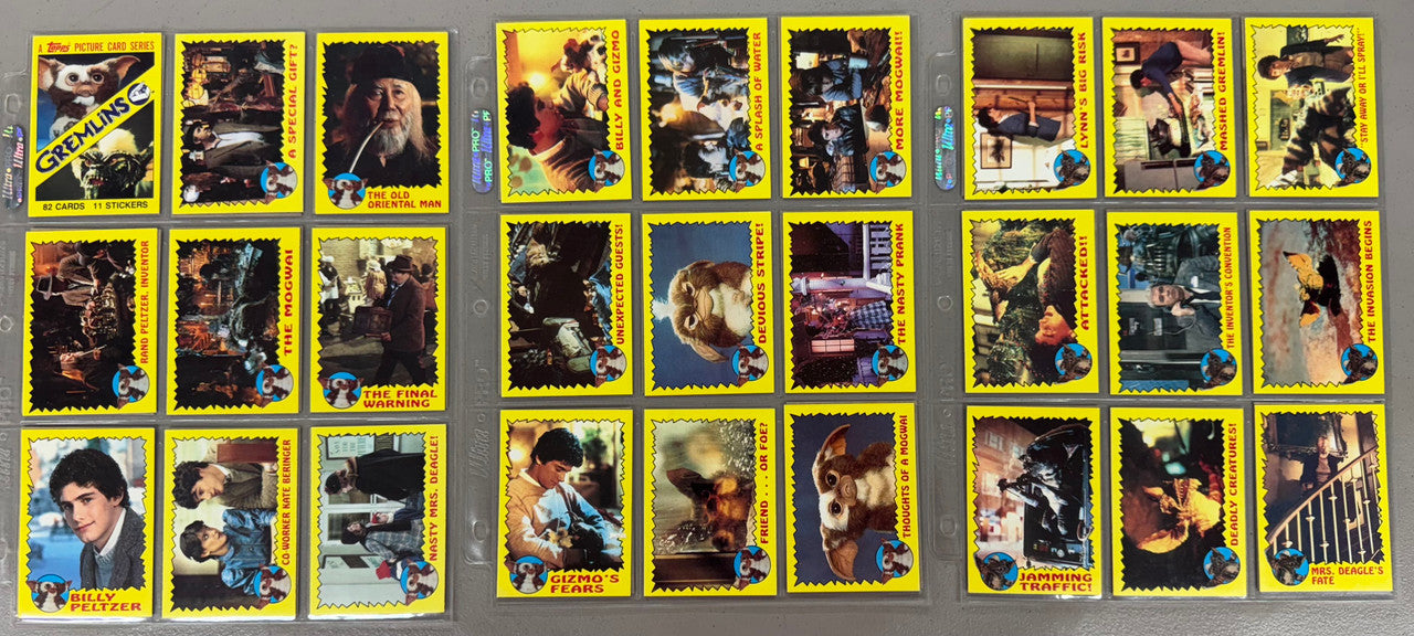 1984-90 Topps Gremlins & Gremlins 2 Complete Card Sets W/ Stickers NM