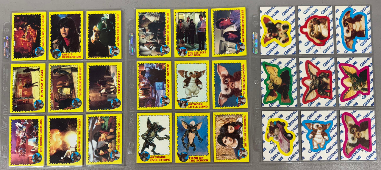 1984-90 Topps Gremlins & Gremlins 2 Complete Card Sets W/ Stickers NM