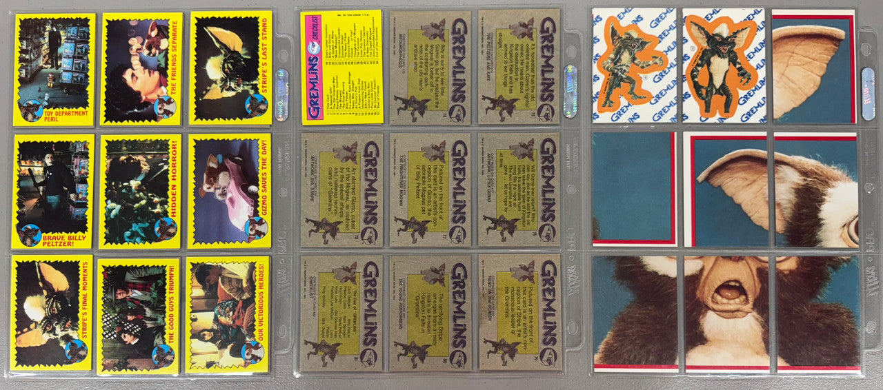 1984-90 Topps Gremlins & Gremlins 2 Complete Card Sets W/ Stickers NM