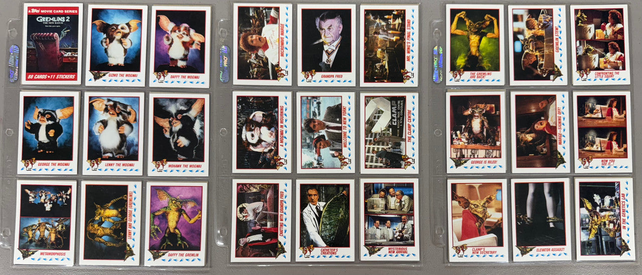 1984-90 Topps Gremlins & Gremlins 2 Complete Card Sets W/ Stickers NM