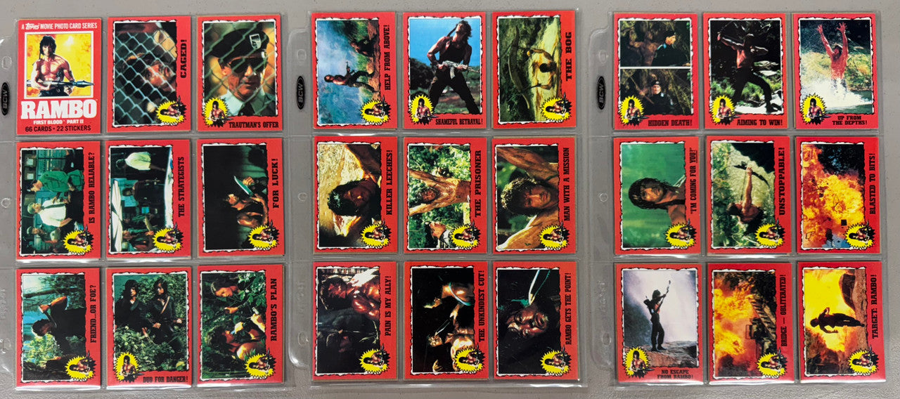 1985 Topps Rambo First Blood Part II Complete Card Set W/ Stickers NM