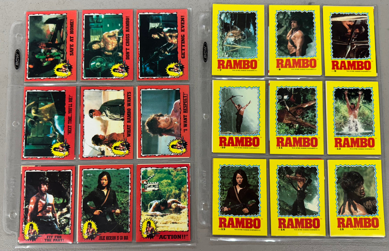 1985 Topps Rambo First Blood Part II Complete Card Set W/ Stickers NM