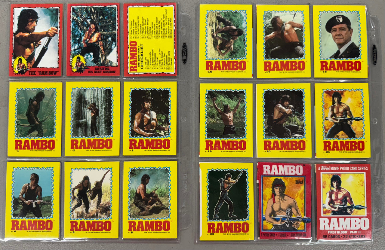 1985 Topps Rambo First Blood Part II Complete Card Set W/ Stickers NM