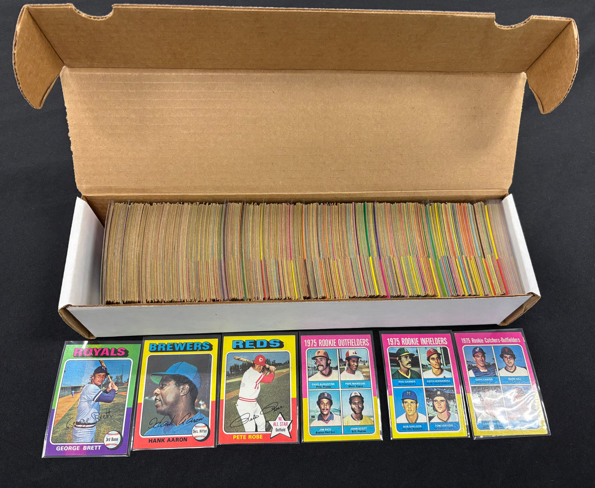 1975 Topps Baseball Regular-Size Near Complete Set (619/620) Missing #223 EX