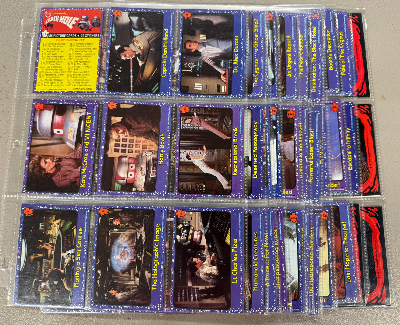 1979 Topps Black Hole Complete Card Set W/ Stickers NM