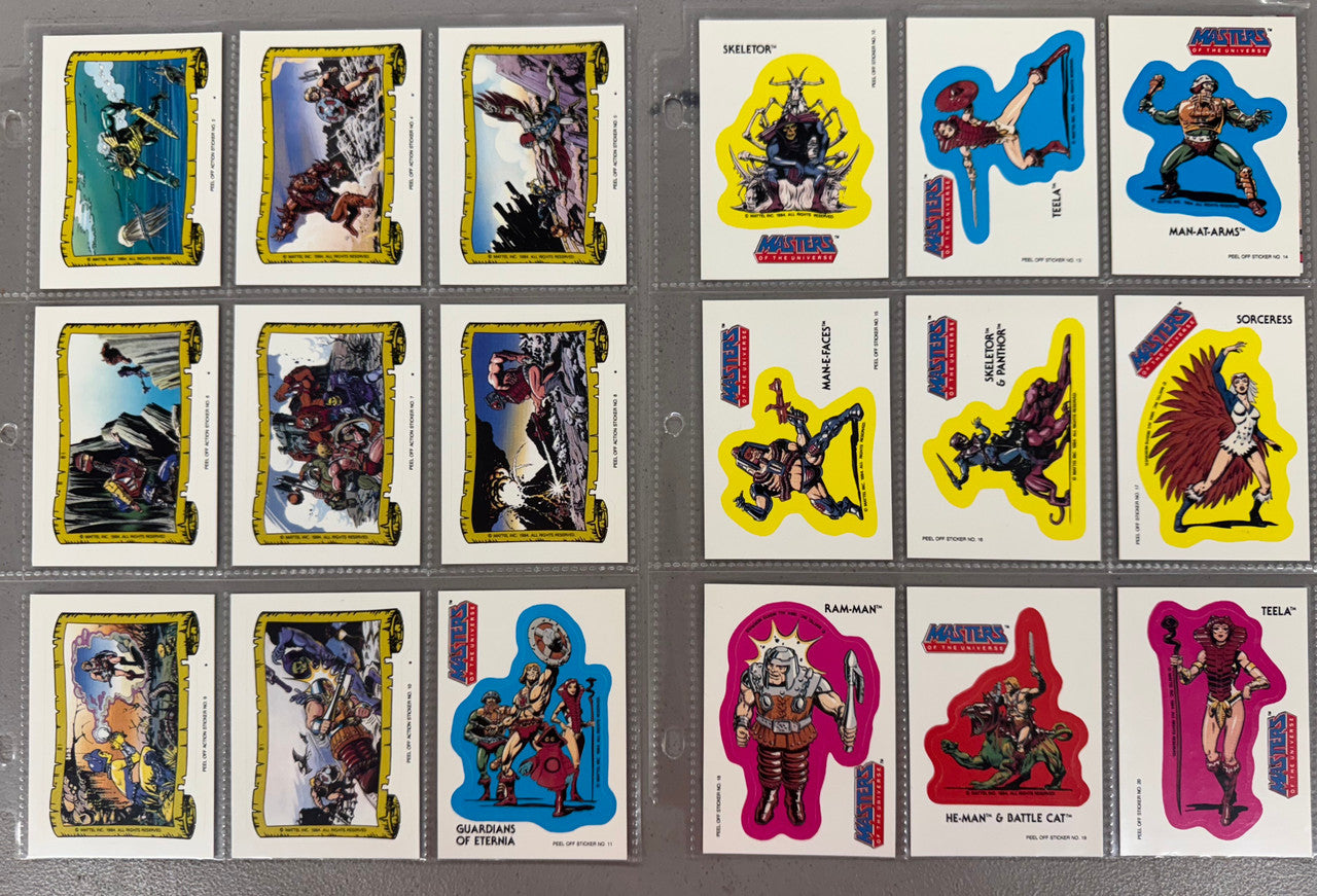 1984 Topps Masters of the Universe MOTU Complete Card Set W/ Stickers NM