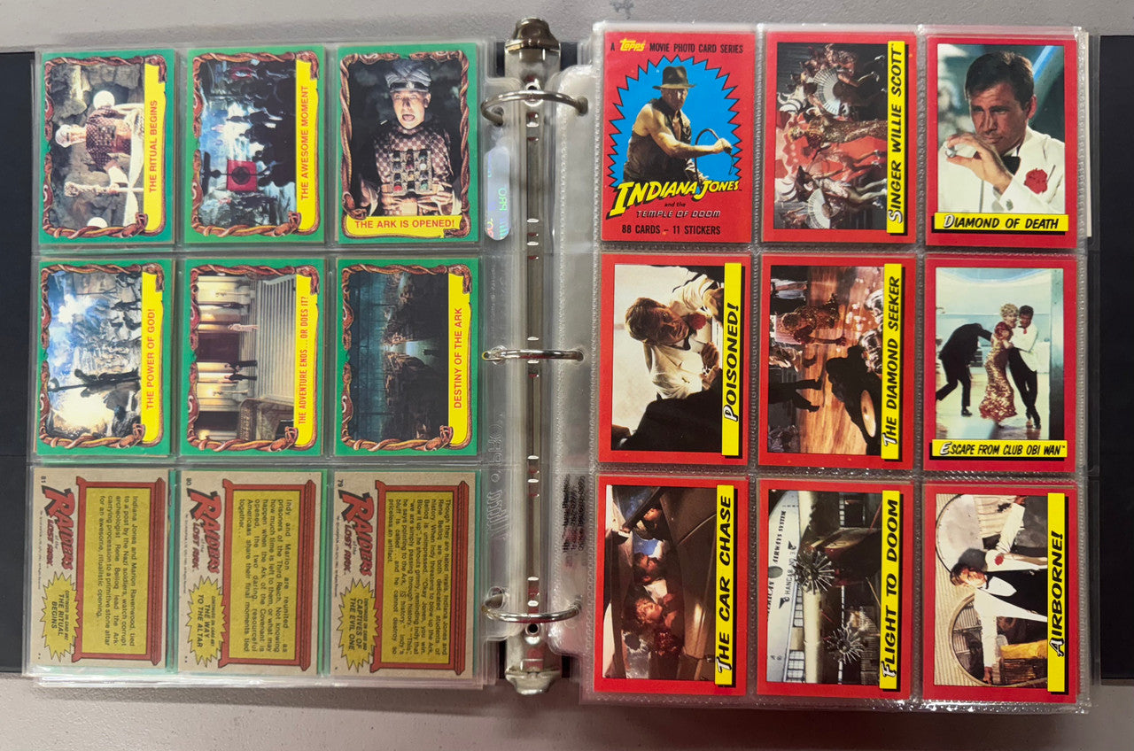 1981-2008 Topps Indiana Jones Complete Card Sets W/ Inserts and Stickers NM