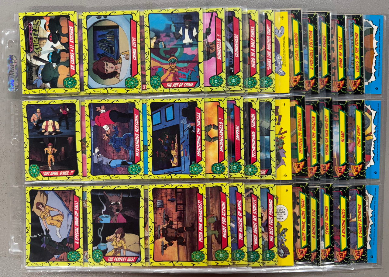1989 Topps Teenage Mutant Ninja Turtles Animated 1-2 Complete Sets W/ Stickers
