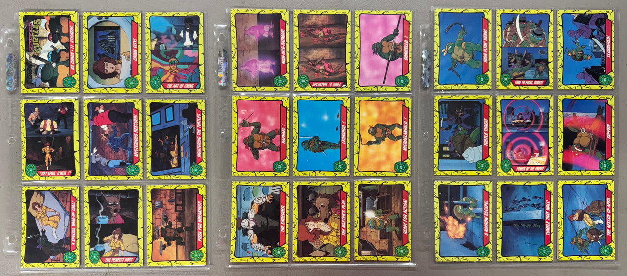 1989 Topps Teenage Mutant Ninja Turtles Animated 1-2 Complete Sets W/ Stickers