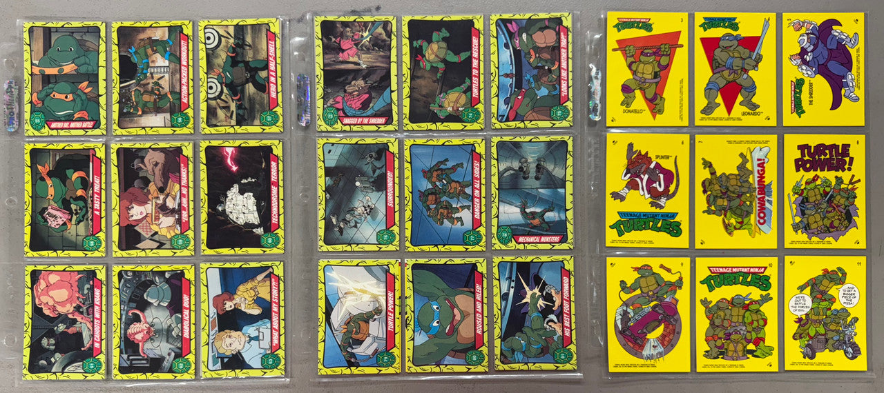 1989 Topps Teenage Mutant Ninja Turtles Animated 1-2 Complete Sets W/ Stickers