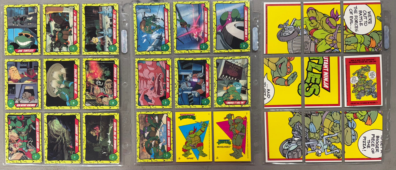 1989 Topps Teenage Mutant Ninja Turtles Animated 1-2 Complete Sets W/ Stickers