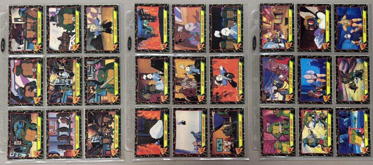 1989 Topps Teenage Mutant Ninja Turtles Animated 1-2 Complete Sets W/ Stickers