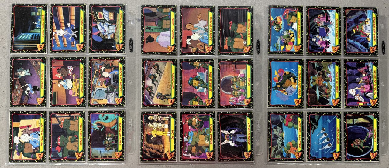 1989 Topps Teenage Mutant Ninja Turtles Animated 1-2 Complete Sets W/ Stickers