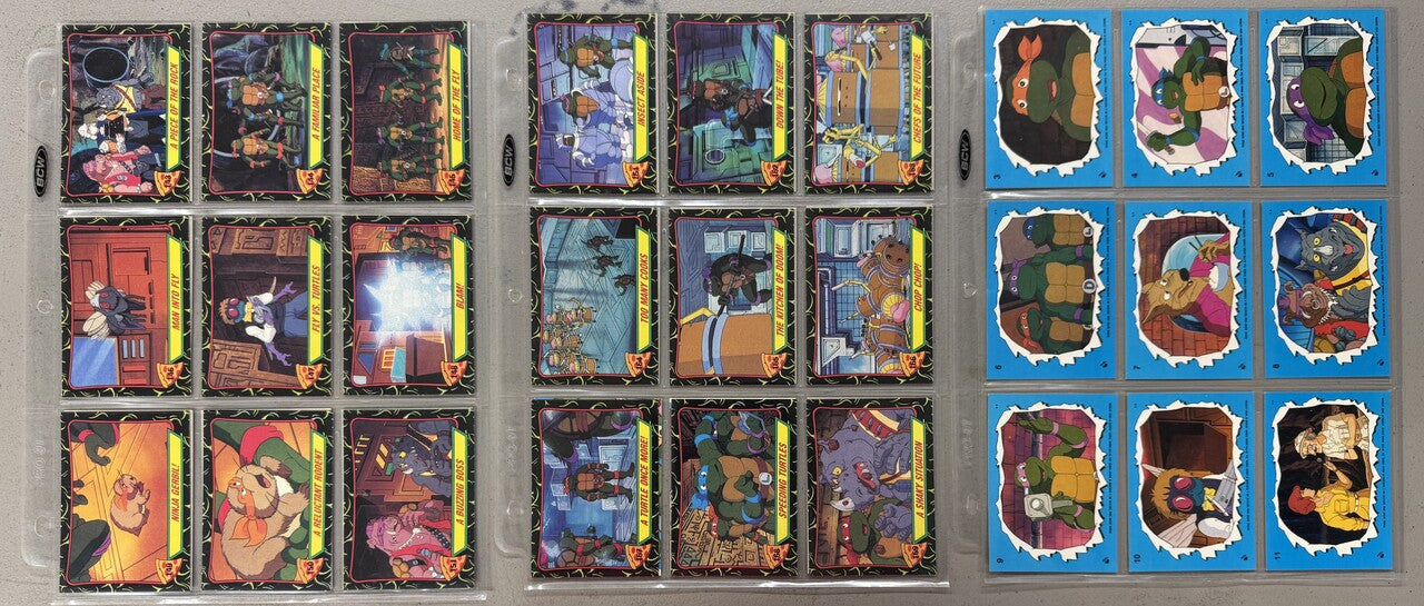 1989 Topps Teenage Mutant Ninja Turtles Animated 1-2 Complete Sets W/ Stickers