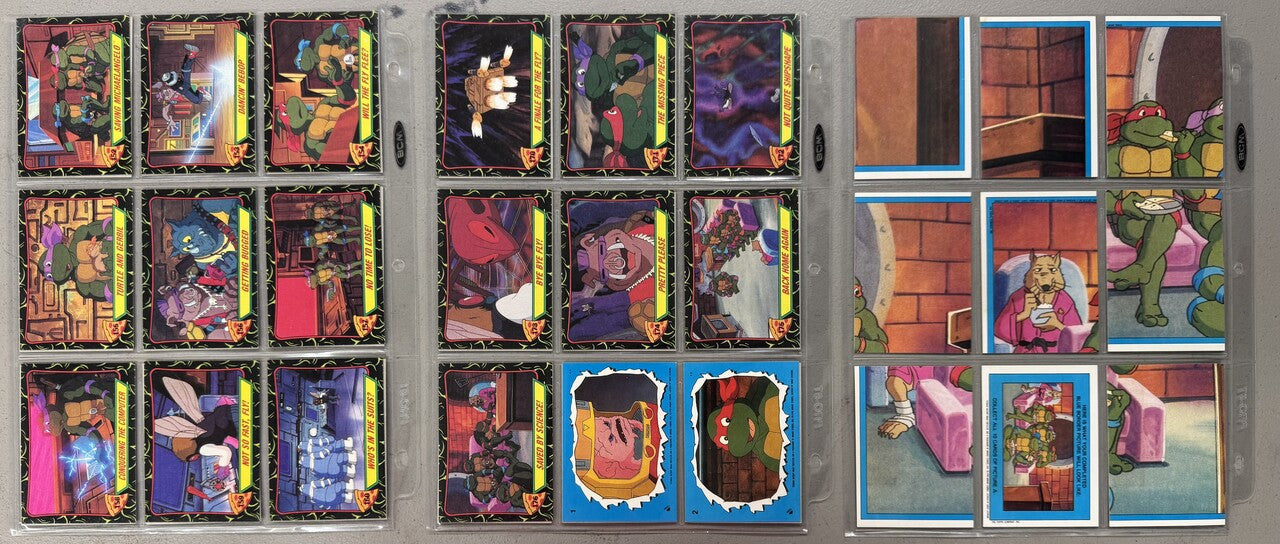 1989 Topps Teenage Mutant Ninja Turtles Animated 1-2 Complete Sets W/ Stickers