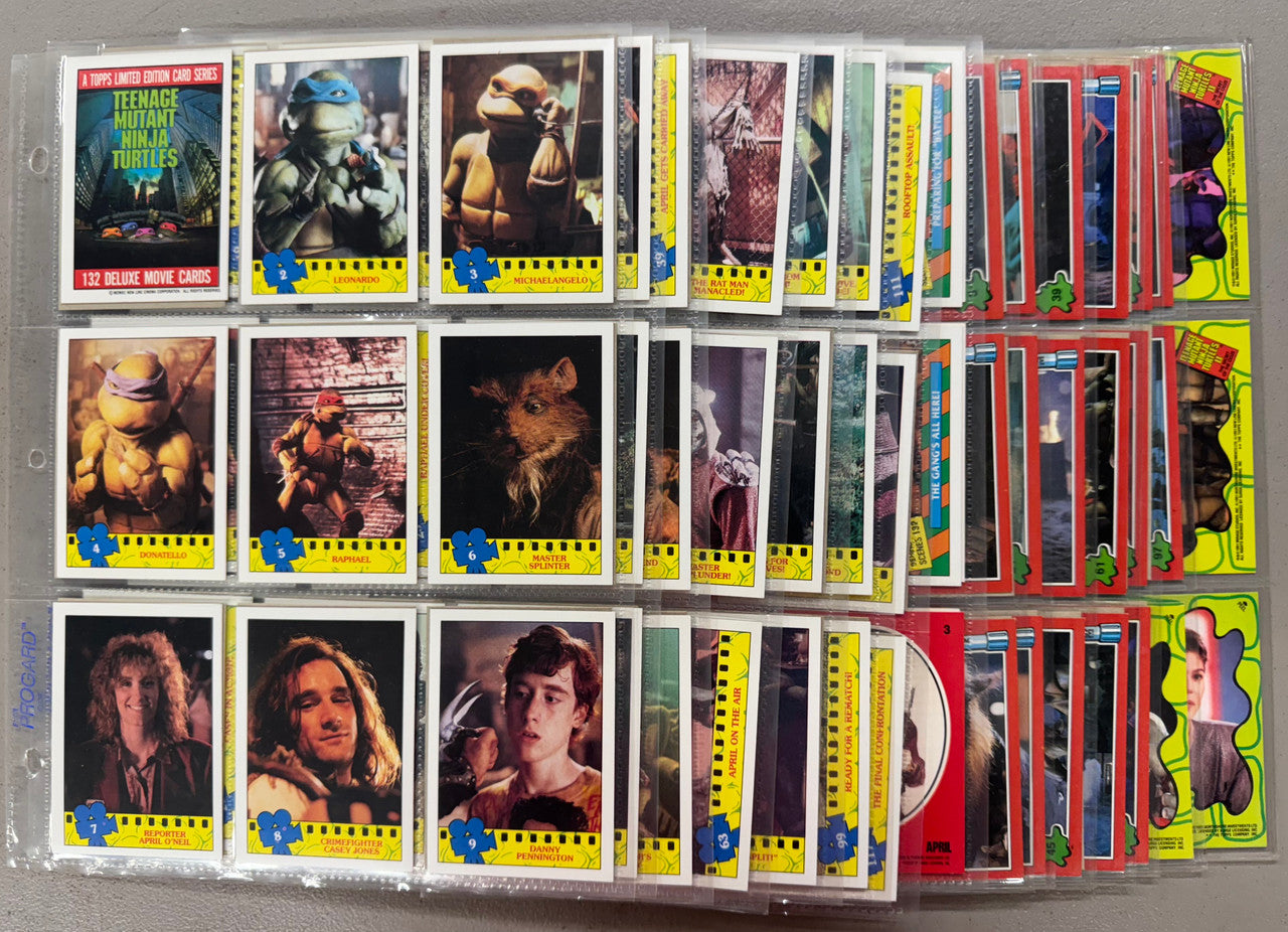 1990-91 Topps Teenage Mutant Ninja Turtles 1-2 Complete Card Sets W/ Stickers NM