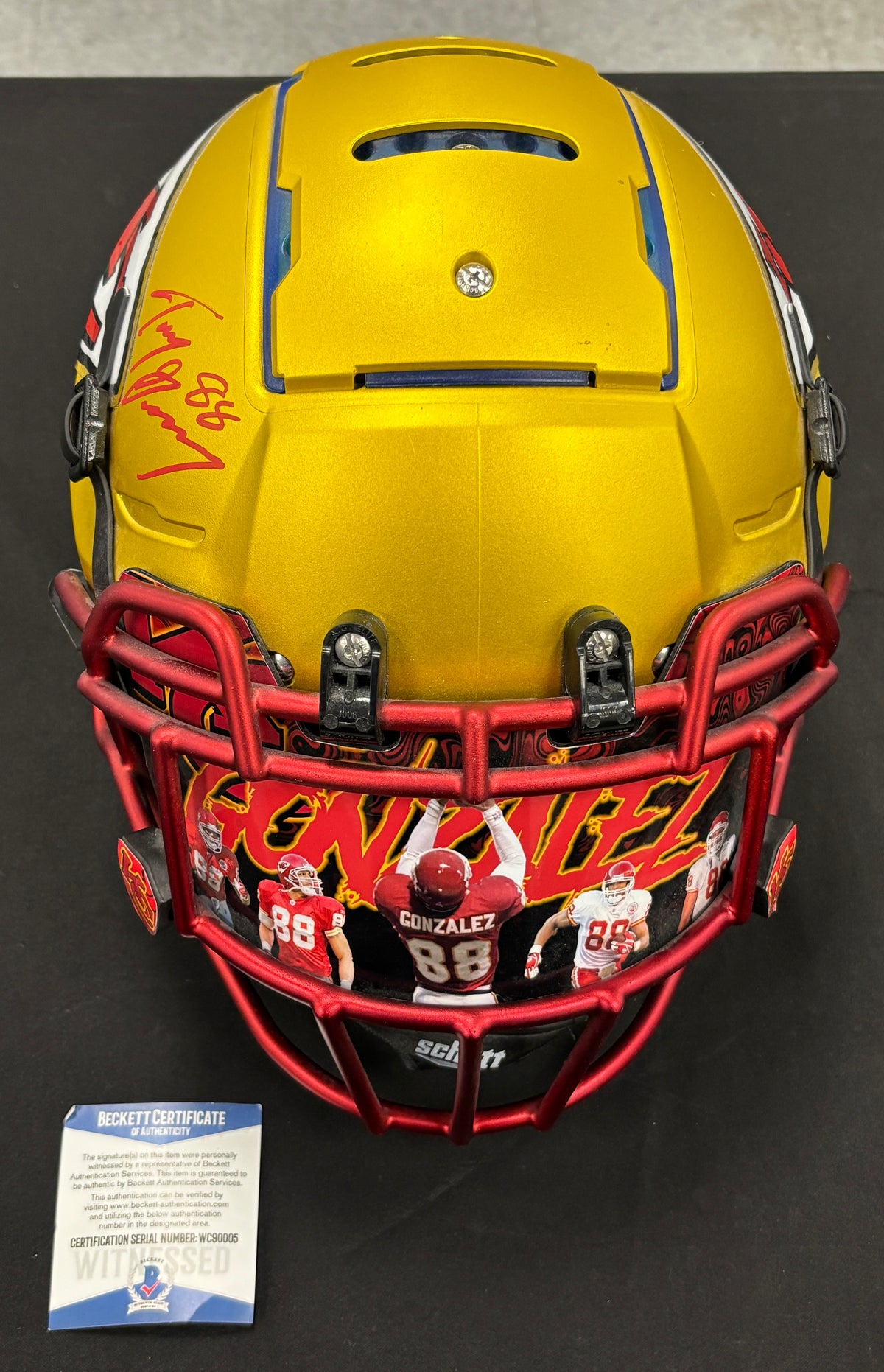 Tony Gonzalez Signed Autographed Authentic Helmet W/Visor BGS Cert