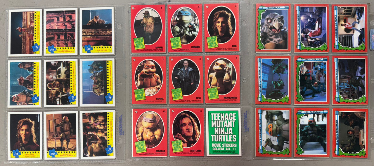 1990-91 Topps Teenage Mutant Ninja Turtles 1-2 Complete Card Sets W/ Stickers NM
