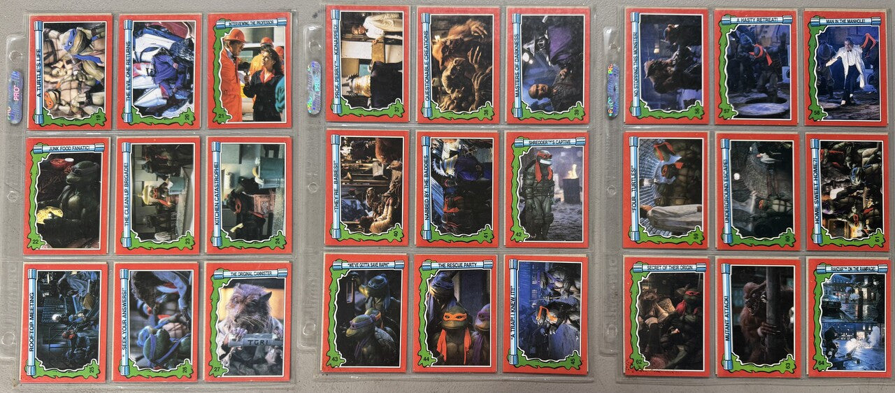 1990-91 Topps Teenage Mutant Ninja Turtles 1-2 Complete Card Sets W/ Stickers NM