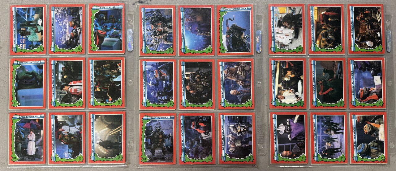 1990-91 Topps Teenage Mutant Ninja Turtles 1-2 Complete Card Sets W/ Stickers NM