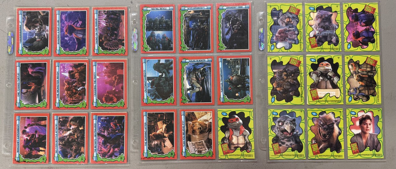 1990-91 Topps Teenage Mutant Ninja Turtles 1-2 Complete Card Sets W/ Stickers NM