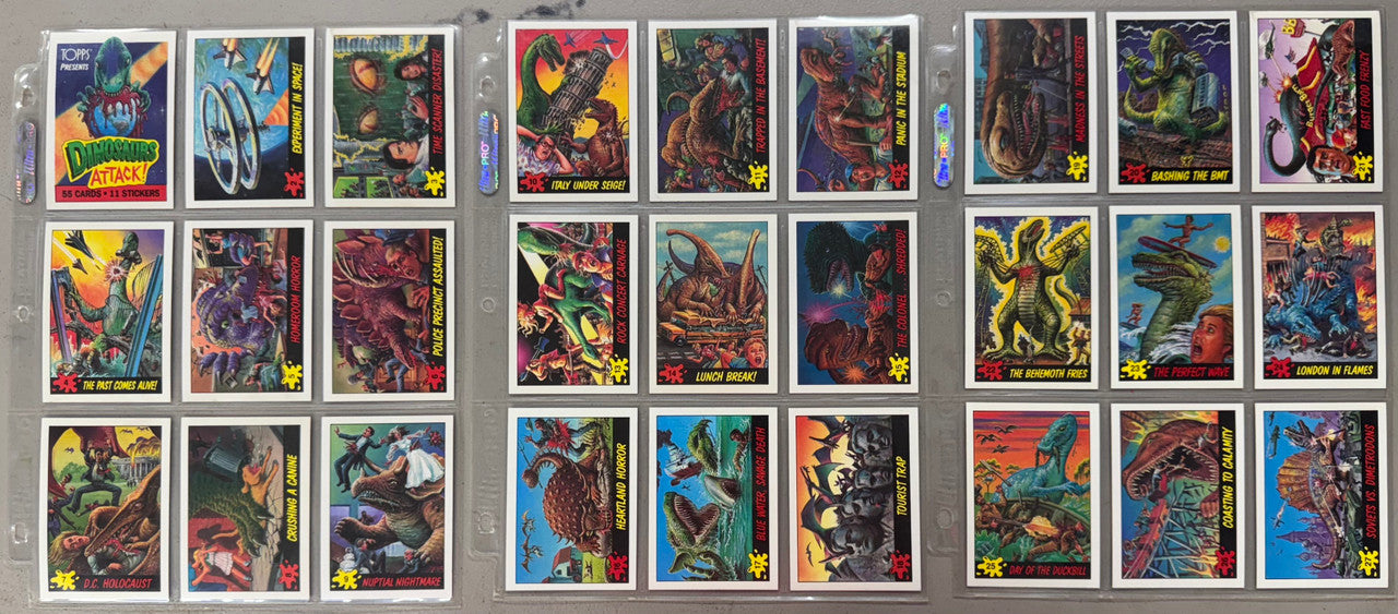 1988 Topps Dinosaurs Attack! Complete Card Set W/ Stickers NM