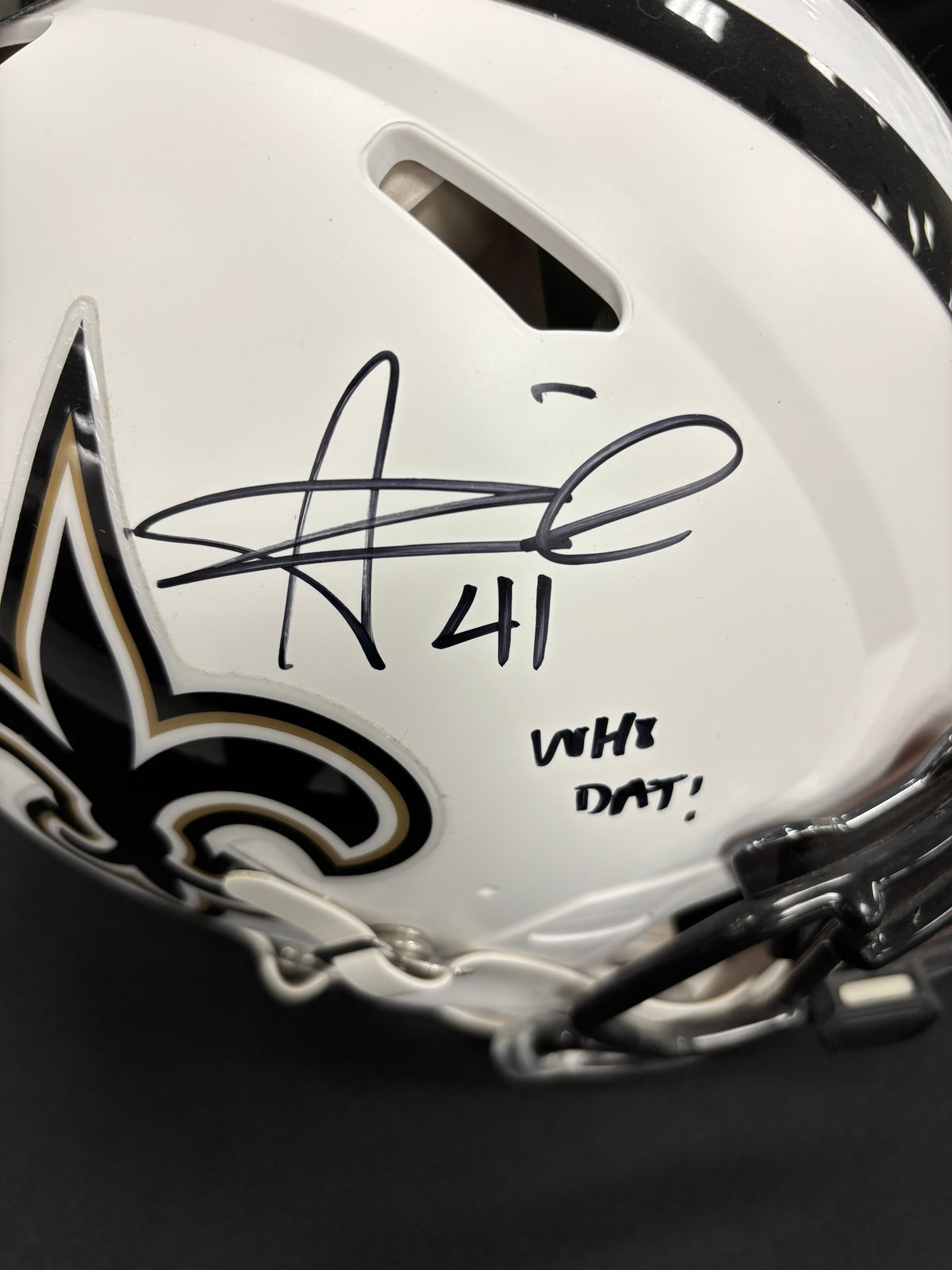 Alvin Kamara Signed Autographed Inscribed Authentic Helmet Fanatics Cert