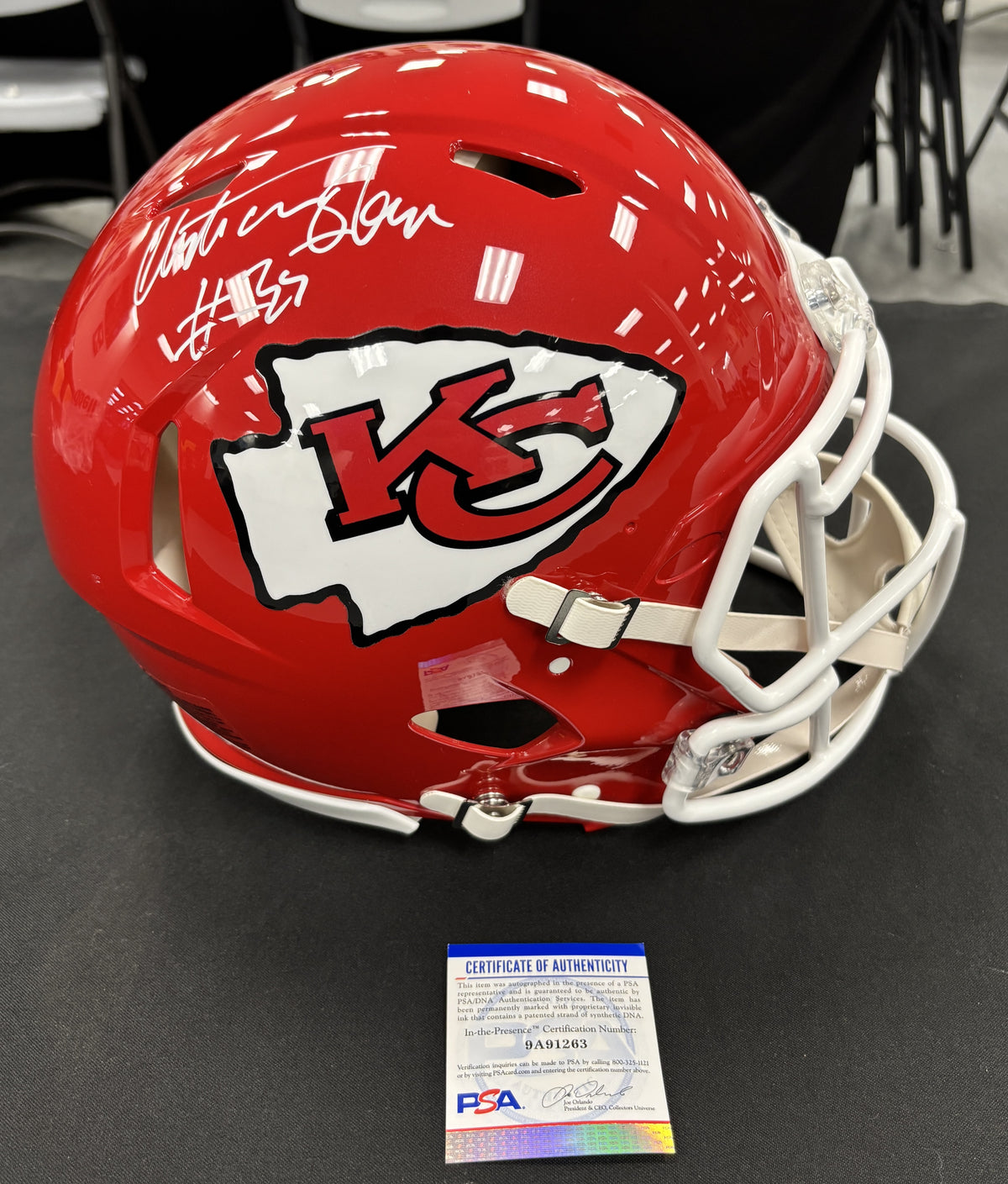 Christian Okoye Signed Autographed Helmet Authentic PSA Cert