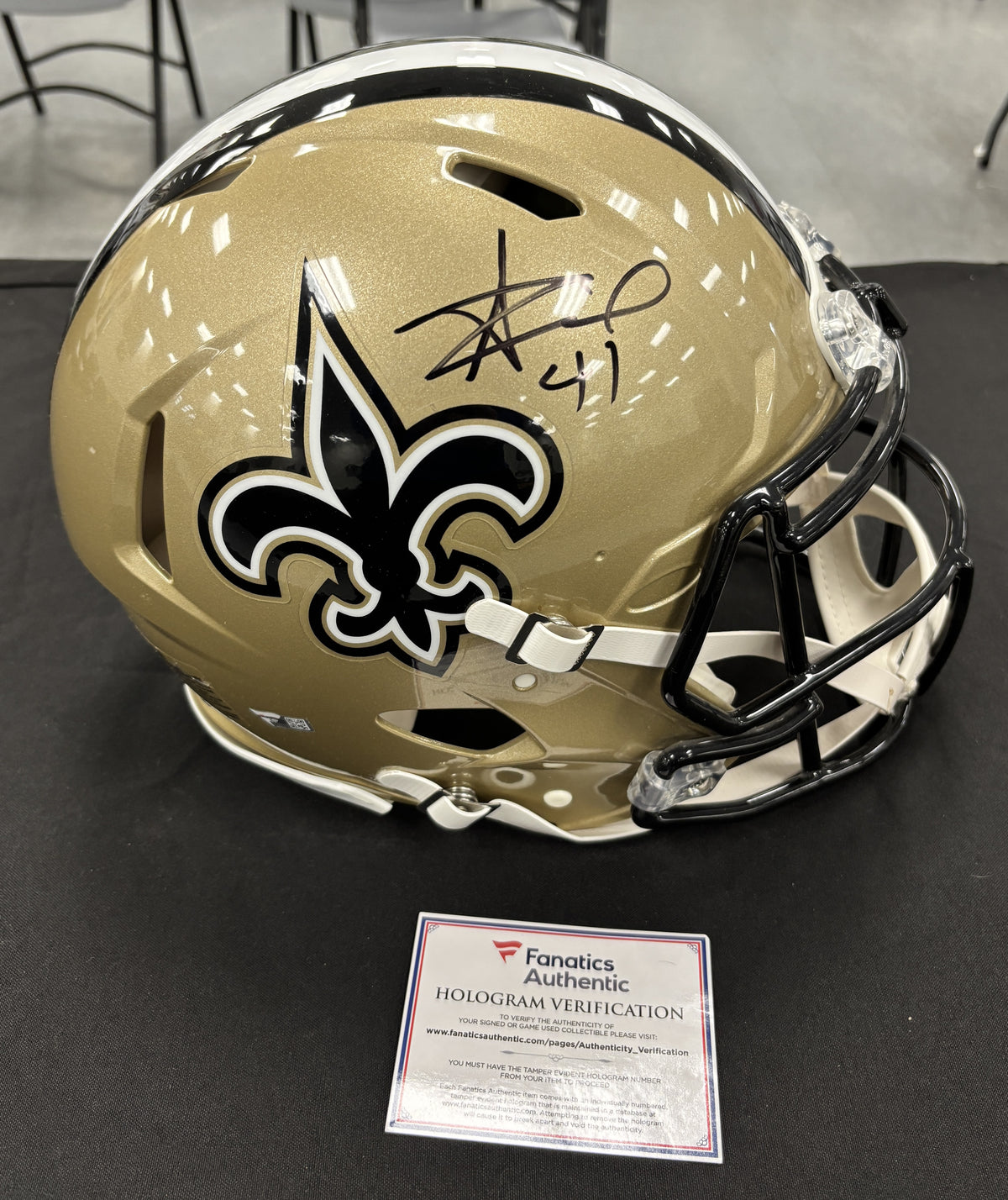 Alvin Kamara Signed Autographed Helmet Authentic Fanatics Cert