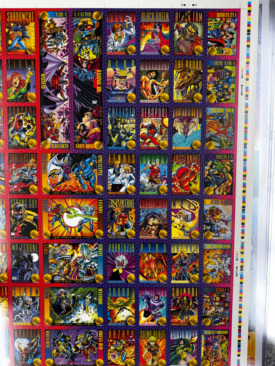 1993 Skybox X-Men Series 2 Full Uncut Card Sheet