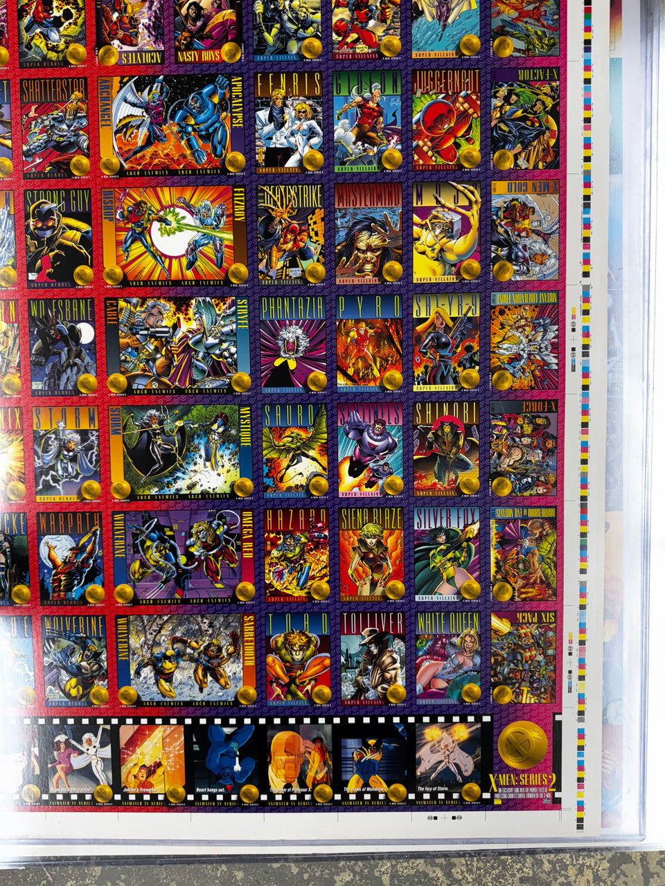 1993 Skybox X-Men Series 2 Full Uncut Card Sheet