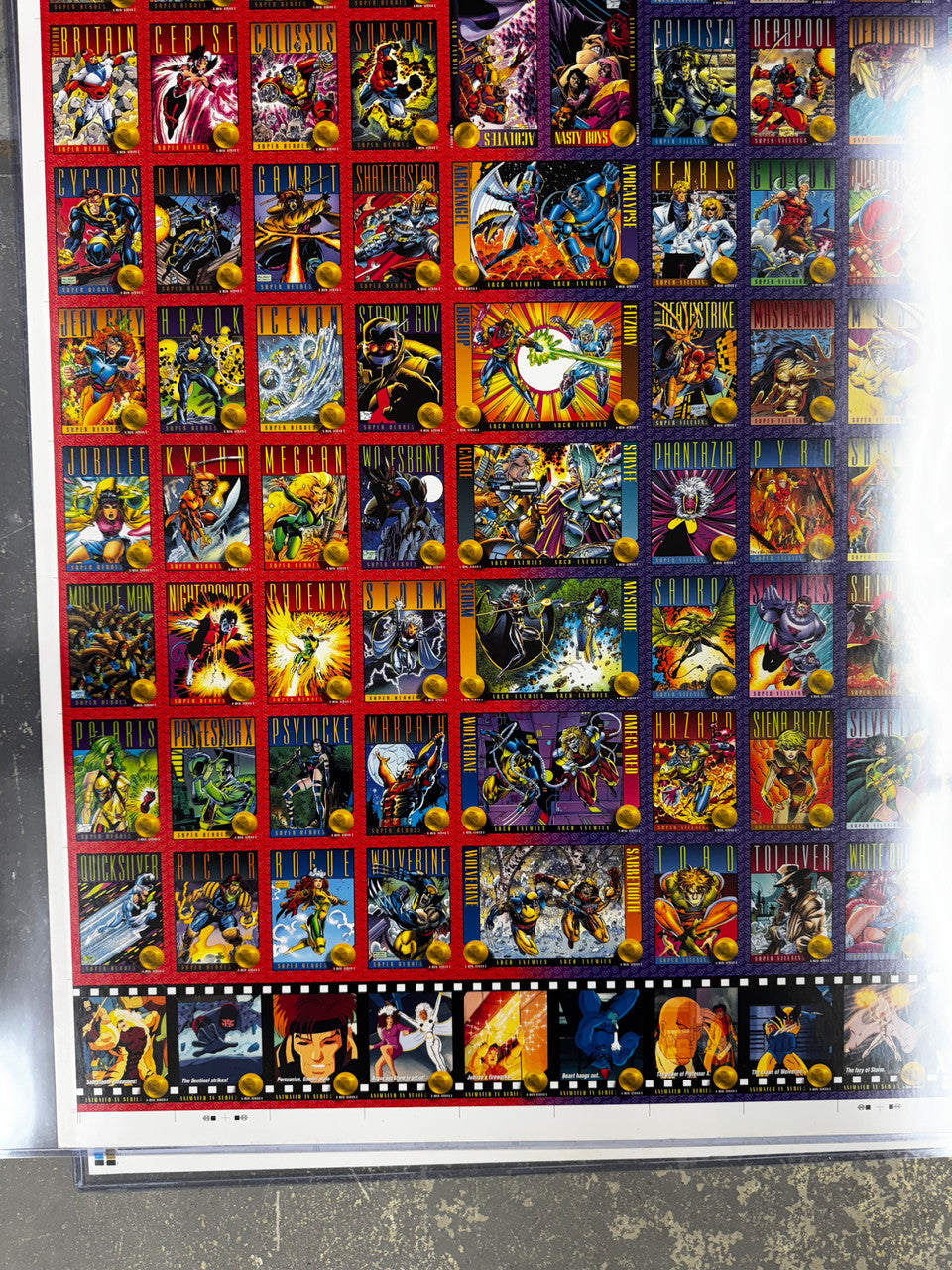 1993 Skybox X-Men Series 2 Full Uncut Card Sheet