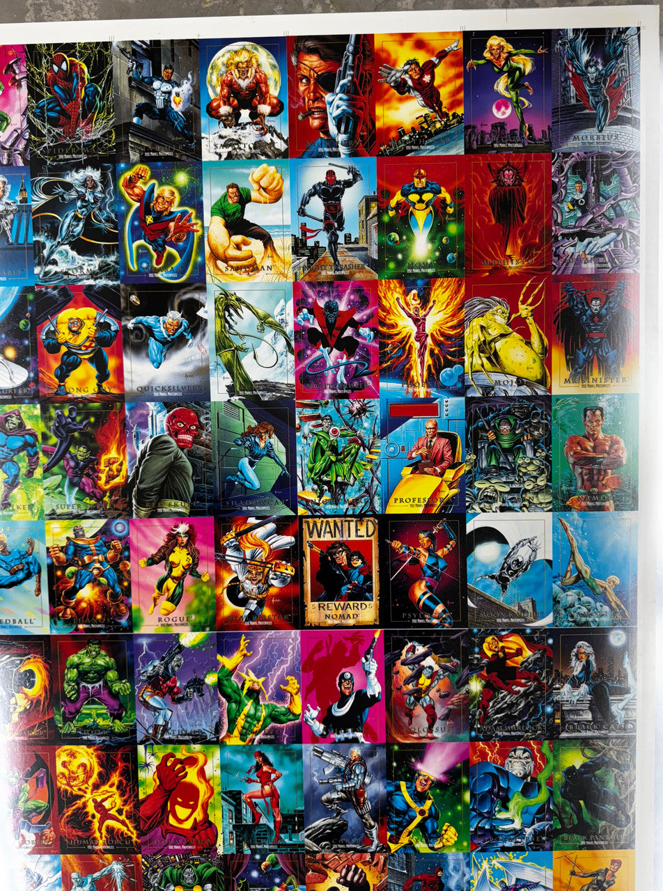 1992 Skybox Marvel Masterpieces Full Uncut Card Sheet