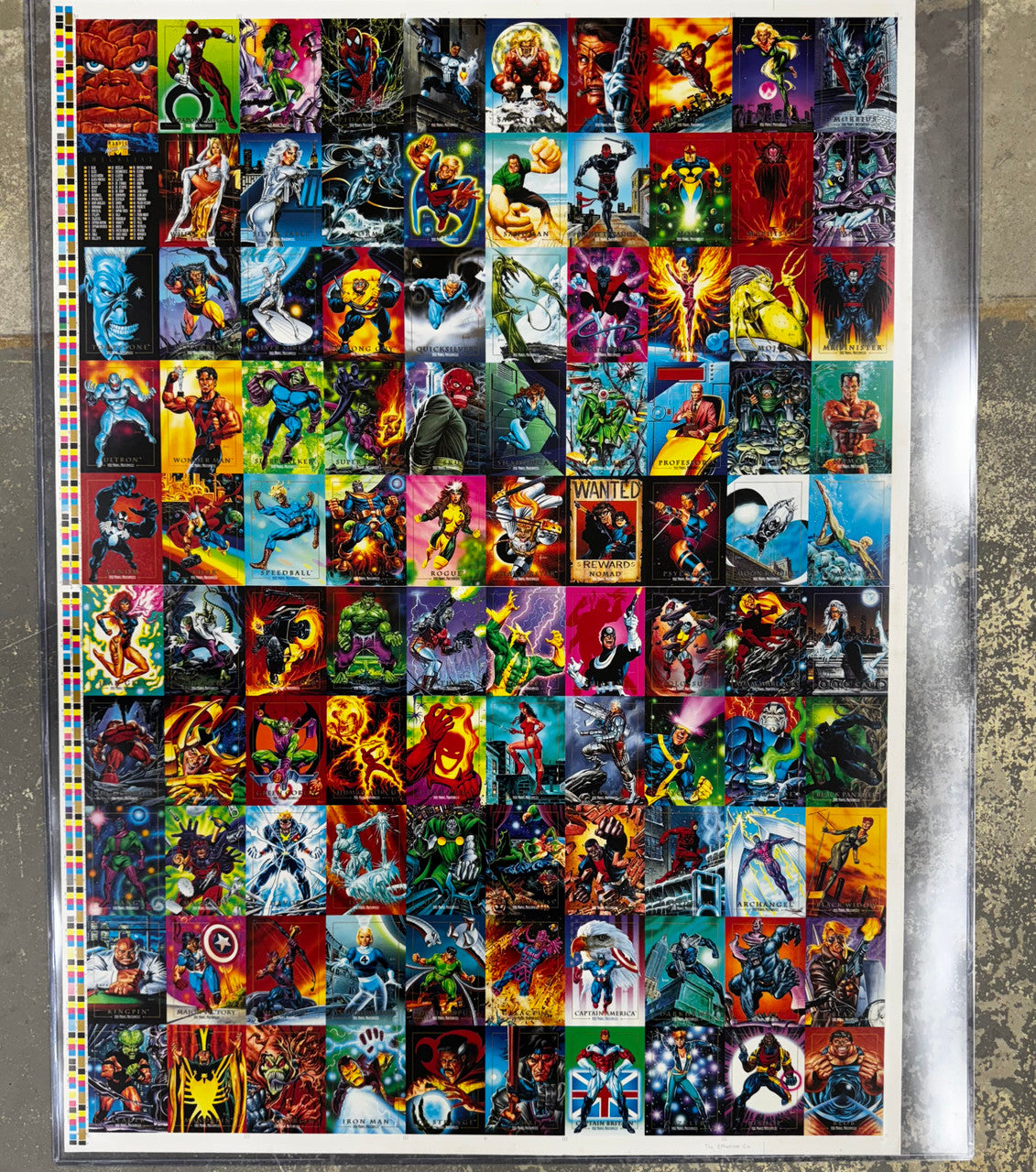 1992 Skybox Marvel Masterpieces Full Uncut Card Sheet