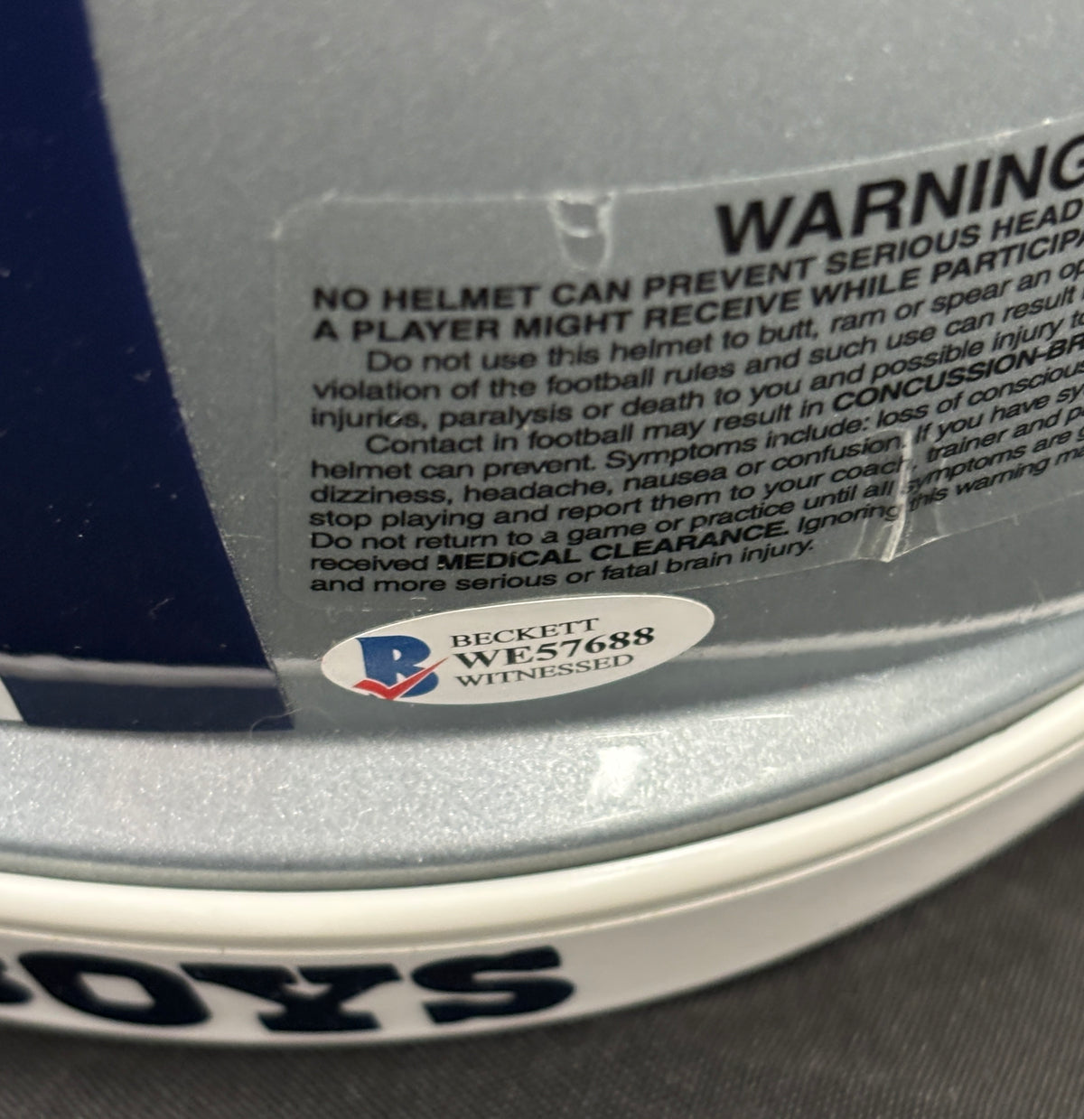 Tony Romo Signed Autographed Helmet Authentic BAS Cert